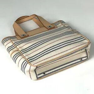 Burberry handbag tote striped bag beige canvas